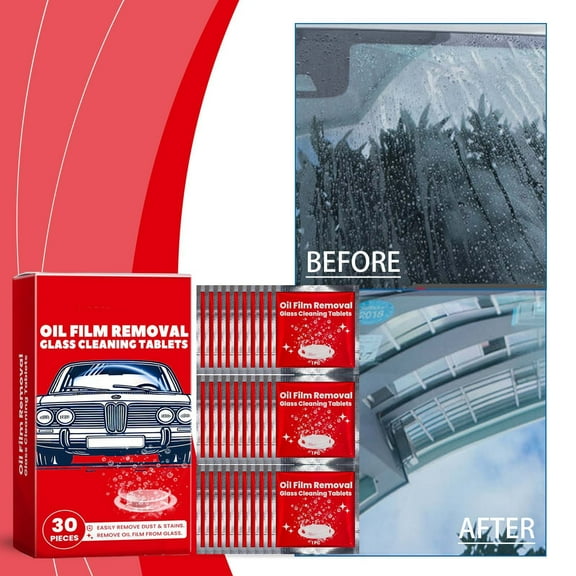 Opehuo 30PCS Washer Fluid Tablets, Car Windshield Washer Fluid Clean Tablets, Automobile Oil Film Cleaning Effervescent,Tablets Rain And Water Protection,Cleaning Tablets For Car Glass