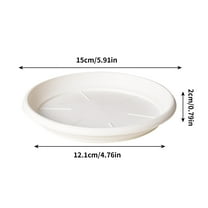 Opehuo 6 Pcs White Plastic Planter Round Tray Base Set,Plant Saucer,Plastic Plant Trays for Pots,Plant Saucers for Indoors Round,Planter Tray for Planter-5.91Inch