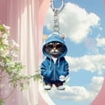 thumbnail image 1 of Opehuo Acrylic Cat in Sweatshirt Keychains Yorkie Accessories for Women Girls Handbag Charms Jewelry Gifts,Animals 2D Flat Acrylic Pendant Keychain Car Rearview Mirror Pendant, 1 of 9