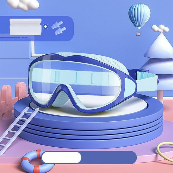 Opehuo Kids Swim Goggles for 6-14,Waterproof and Anti-fog HD Large Frame Diving Goggles For Boys Girls Youth Toddler-180-Degree Wide Field of View-Adjustable,A