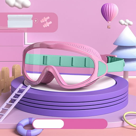 Opehuo Kids Swim Goggles for 6-14,Waterproof and Anti-fog HD Large Frame Diving Goggles For Boys Girls Youth Toddler-180-Degree Wide Field of View-Adjustable,E