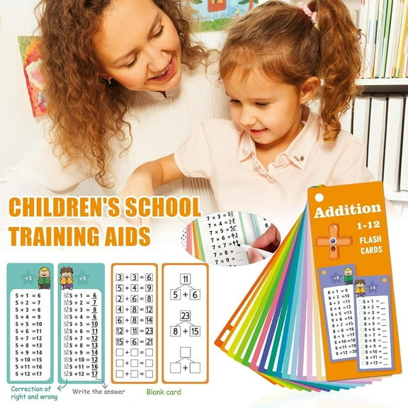 Opehuo Multiplication Flashcards 1-12, 12 Pcs Multiplication Chart Math Flashcards, Multiplicar Math Game, Times Table Flash Cards with 2 Dry Erase Markers and 1 Ring for 1st to 3rd Grades