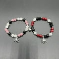 thumbnail image 1 of Opehuo Natural Stone Beaded Love Magnetic Couple Bracelet,Ghost Butterfly Panda Love Pendant Couple's String,Crystal Matching Heart Couples Bracelets for Valentine's Day Gifts(E), 1 of 9