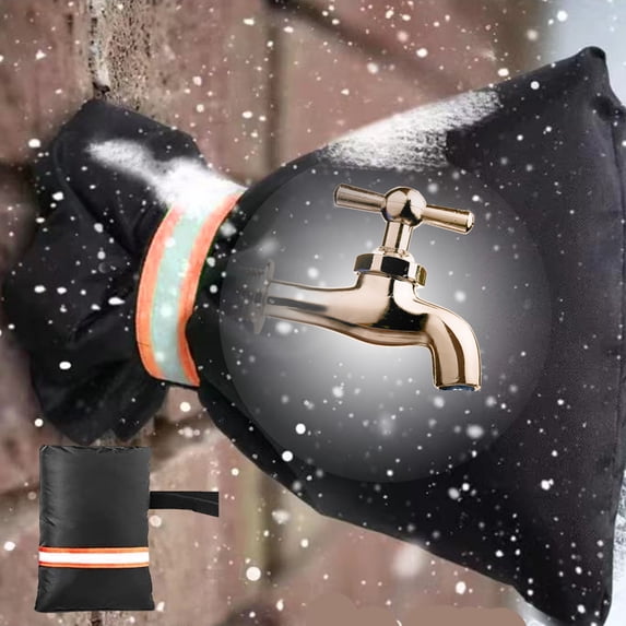Opehuo Outdoor Faucet Covers for Winter Freeze Protection,Long Reusable Oxford Cloth Waterproof Insulated Outside Spigot Covers with Reflective Strip for Lawn Faucets and Hydrant(5.9"x7.08",Orange)
