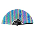 thumbnail image 1 of Opehuo PVC Large Colorful Laser Folding Kung Fu Fan,Chinese Handheld Tai Ji Fan for Men and Women,Festival,Line Dance,Kungfu,Martial Art,Gift,J, 1 of 10