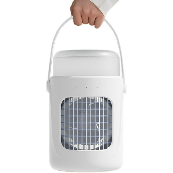 Opehuo Portable Air Conditioner Fan,Mini Evaporative Air Cooler with Colorful LED Light-3 Wind Speeds & Humidifying and Cooling Mode for Desk,Nightstand,Coffee Table,9.25",Plug-in