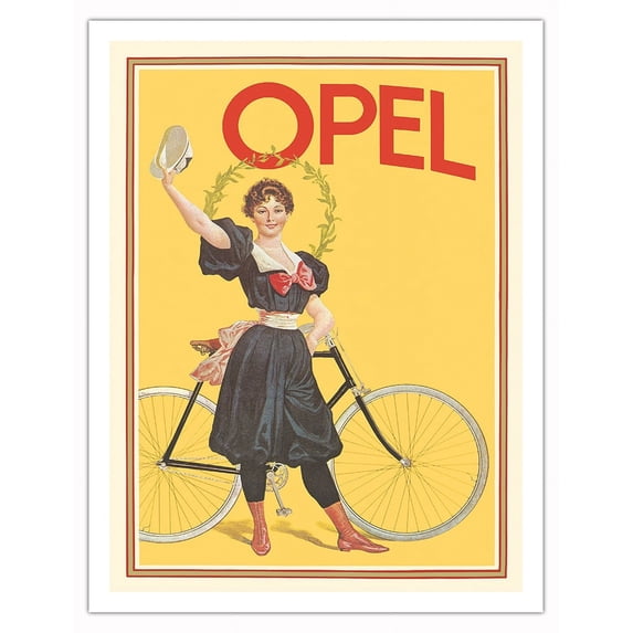Opel Bicycles - The Winner (Die Siegerin) - Vintage Bicycle Poster c.1898 - Fine Art Matte Paper Print (Unframed) 20x26in
