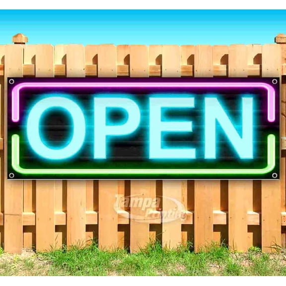 Open 13 oz Vinyl Banner With Metal Grommets