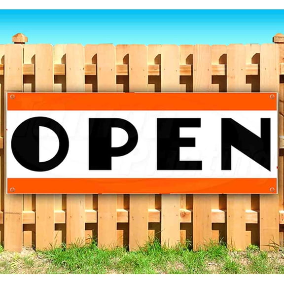 Open 13 oz Vinyl Banner With Metal Grommets