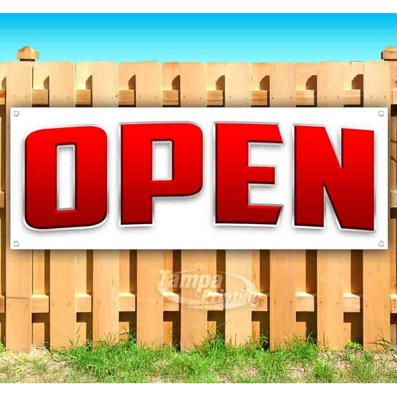 Open 13 oz Vinyl Banner With Metal Grommets