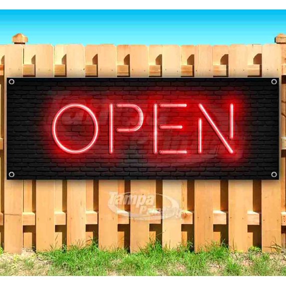 Open 13 oz Vinyl Banner With Metal Grommets
