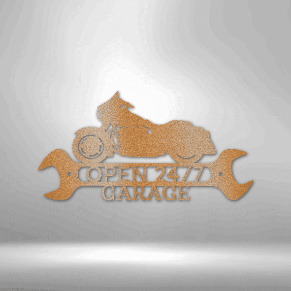 Open 24/7 Garage Steel Sign Laser Cut Powder Coated Home & Office Metal Wall Decor Multiple Sizes & Colors