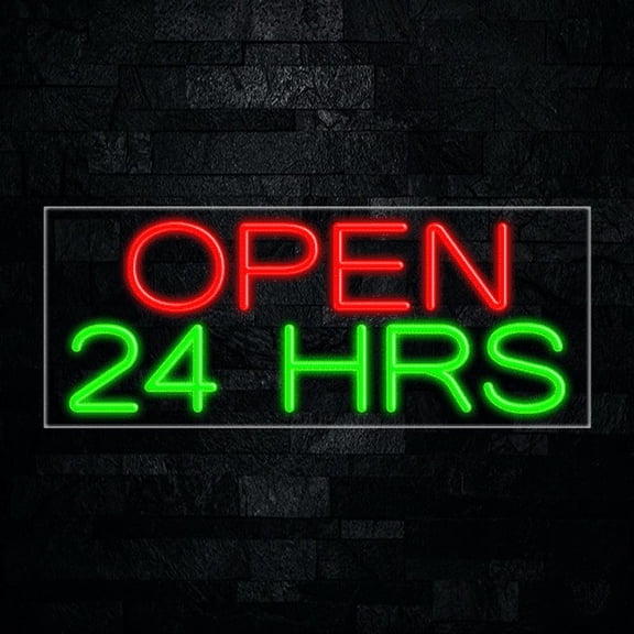 Open 24 Hours-LED Neon Sign 30"L x 12"H #30004