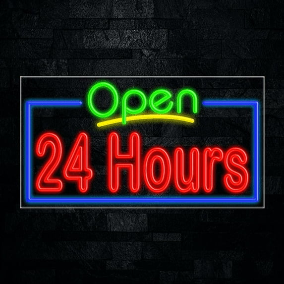 Open 24 Hours LED Neon Sign 33"L x 18"H #35434