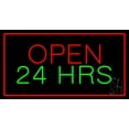 thumbnail image 1 of Open 24 hrs Animated LED Neon Sign 13 x 24 - inches, Clear Edge Cut Acrylic Backing, with Dimmer - Bright and Premium built indoor LED Neon Sign for storefront., 1 of 7