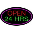 thumbnail image 1 of Open 24 hrs Animated LED Neon Sign 20 x 37 - inches, Clear Edge Cut Acrylic Backing, with Dimmer - Bright and Premium built indoor LED Neon Sign for storefront., 1 of 7