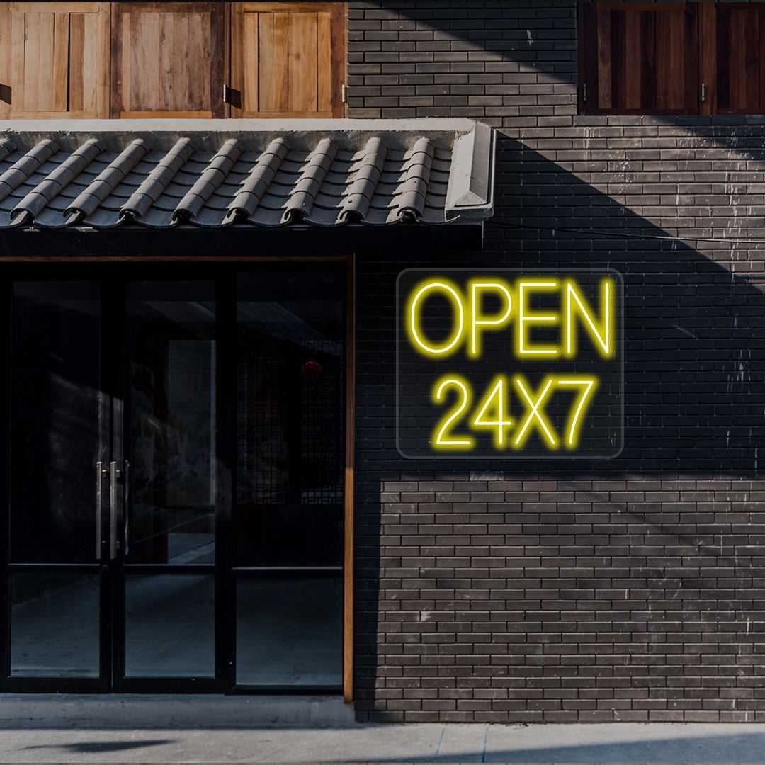 Open 24x7 Sign (White, 36"(W)x30"(H))