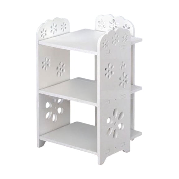 Open 3-Tier Shoe Rack, Space-Saving Shoe Cabinet, Narrow Design for Doorways, PVC Wood-Plastic Material, Multi-Layer Storage, Modern White Finish, Compact for Small Spaces, Decorative Shelf for Home