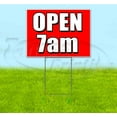 thumbnail image 1 of Open 7 Am (18" x 24") Yard Sign, Includes Metal Step Stake, 1 of 6