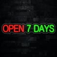 thumbnail image 1 of Open 7 Days LED Neon Sign 27"L x 5"H #32535, 1 of 3