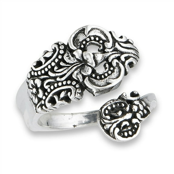 Open Adjustable Celtic Spoon Vintage Ring Sterling Silver Thumb Band 925 Jewelry Female Male Size 7