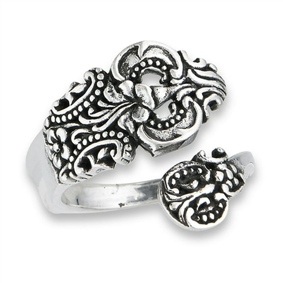 Open Adjustable Celtic Spoon Vintage Ring Sterling Silver Thumb Band 925 Jewelry Female Male Size 9