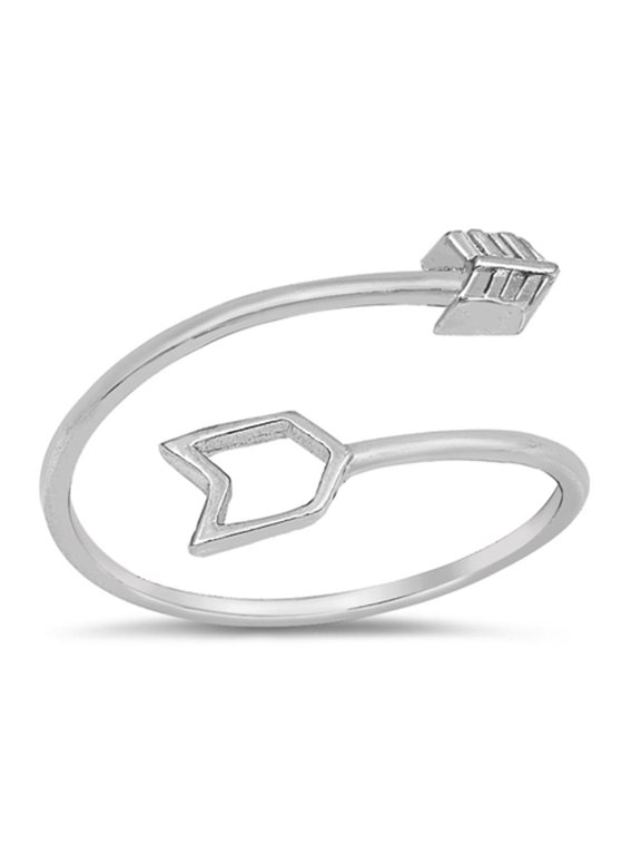 Open Adjustable Cupid Arrow Love Thumb Ring .925 Sterling Silver Band Jewelry Female Male Size 9