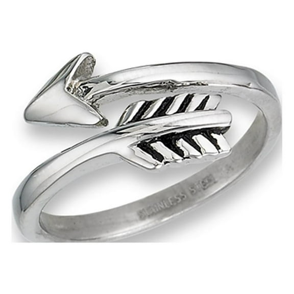 Open Adjustable Shooting Arrow Thumb Ring Stainless Steel Band Gray Jewelry Female Male Size 10