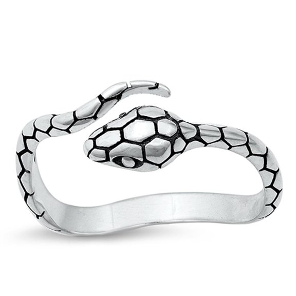 Open Adjustable Snake Wholesale Ring .925 Sterling Silver Band Jewelry Female Male Unisex Size 9
