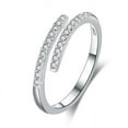 thumbnail image 1 of Open Adjustable Tail By Pass Rings For Women Gift 1.6 Ct Diamond 14K White Gold Over, 1 of 2