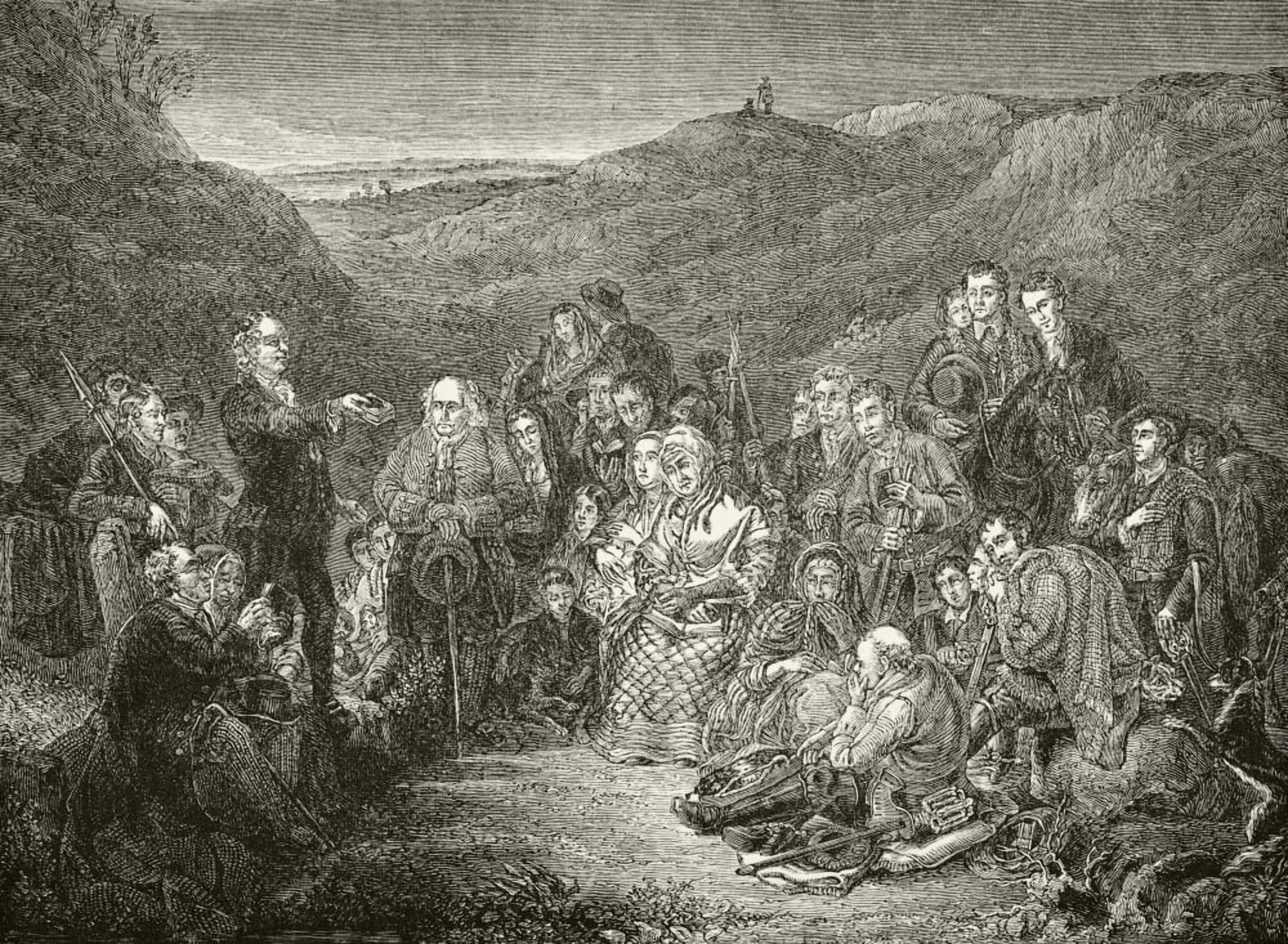 An Open Air Meeting Of Scottish Covenanters From The National And Domestic History Of England By William Aubrey Published London Circa 1890 Canvas Art - Ken Welsh Design Pics (17 x 12)