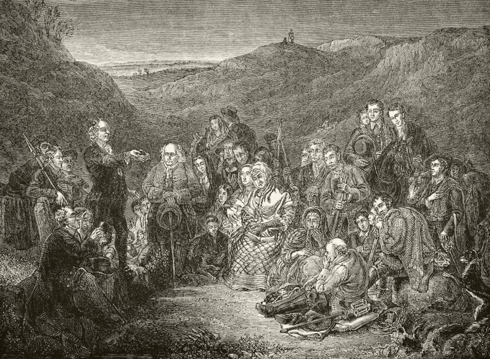 An Open Air Meeting Of Scottish Covenanters From The National And Domestic History Of England By William Aubrey Published London Circa 1890 Canvas Art - Ken Welsh Design Pics (34 x 24)