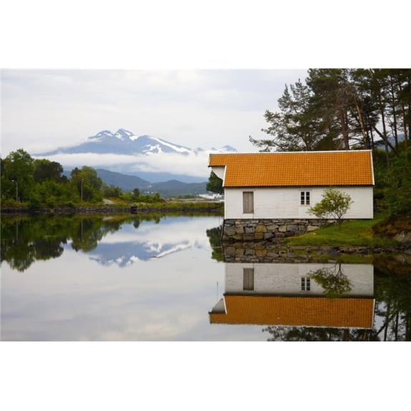 Open-Air Museum - Cottage Reflecting In Lake Poster Print