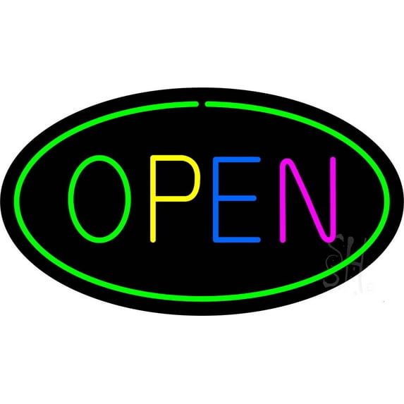 Open Animated LED Neon Sign 13 x 24 - inches, Clear Edge Cut Acrylic ...