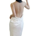 thumbnail image 1 of Open Back Bath Towel Robe Adjustable Shoulder Straps Lightweight Absorbent Coral, 1 of 21