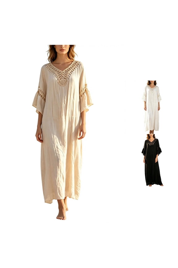 Open Back Beach Cover Up for Lightweight White Knit Swimwear Sheer Kaftan Size Resort Dress Swimwear Cover up plus Size