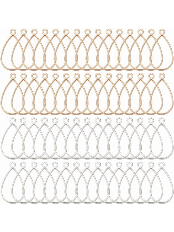 Open Back Bezel Pendants Open Frame Pendant Hollow Frame Pendant for DIY UV Resin Jewelry Making for DIY Mixed Color