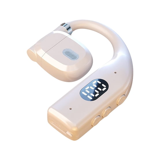 Open-Back Business Headphones, Wireless Earhook Microphone Headphones, Suitable for Calls, Noise-Canceling Headphones, with LED Display and Type-C Fast Charging