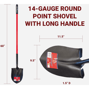 Bully Tools Open Back Fiberglass Handle Shovel - Pack of 4   Residential Use, Standard Application