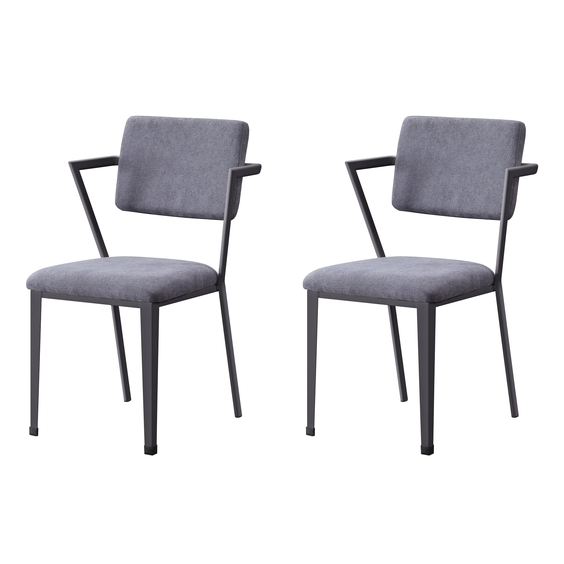 Open Back Grey And Gunmetal Dining Chairs (pair) - Versatile Style Comfortable Seating For Living Room 2 Stylish Appearance Home