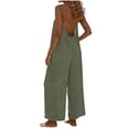thumbnail image 1 of Open Back Jumpsuits for Women Sleeveless Adjust Spaghetti Strap Jumpsuit Boho Wide Leg Rompers with Pocket Loose Fit Full Length Jumpsuits 2026 Summer Outfits Beach Vacation Clothes, 1 of 6
