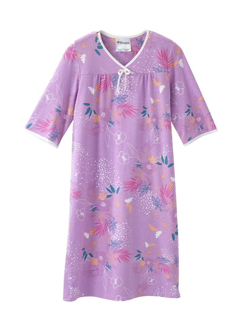 Open Back Night Gown For Ladies - Assisted Dressing Hospital Gown - Soft  Tropical MED