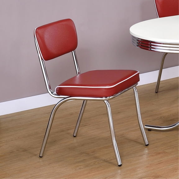 Open Back Red Chairs / Stylish Seating for Home Dining