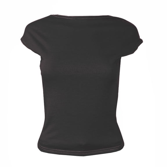 Open Back Tops for Women Cap Sleeve Slim Fit Going Out Top Double Lined Backless Shirt Y2K Crop Basic Tee Shirts for Casual Workout