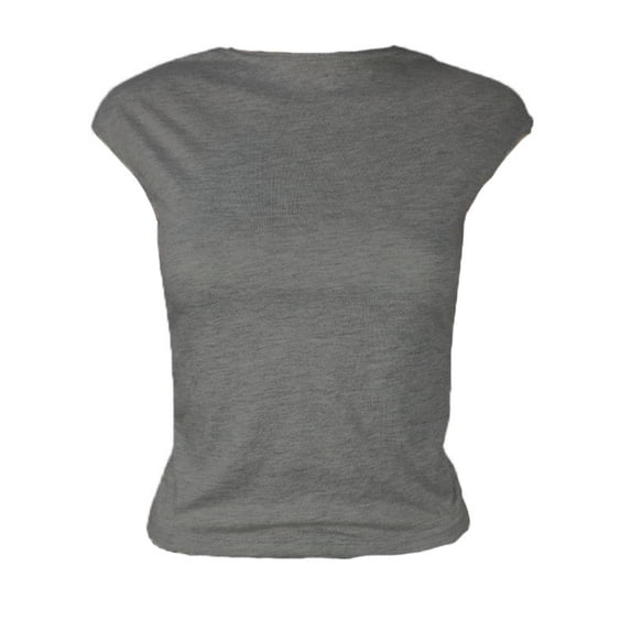 Open Back Tops for Women Cap Sleeve Slim Fit Going Out Top Double Lined Backless Shirt Y2K Crop Basic Tee Shirts for Casual Workout