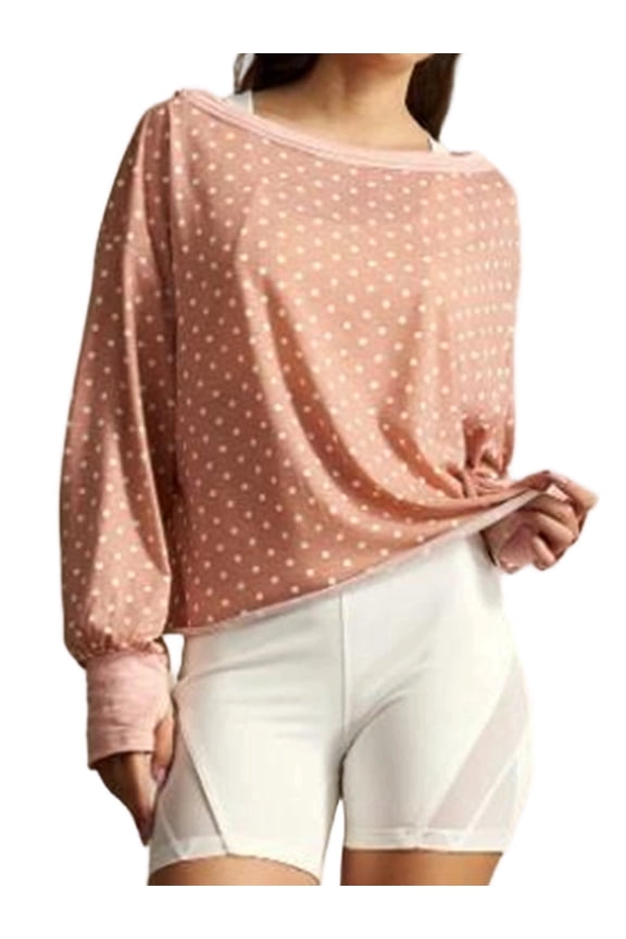 Open Back Workout Tops for Women Long Sleeve Floral Crop Tops Y2k Backless Gym Tee Running Yoga Shirt Pink M