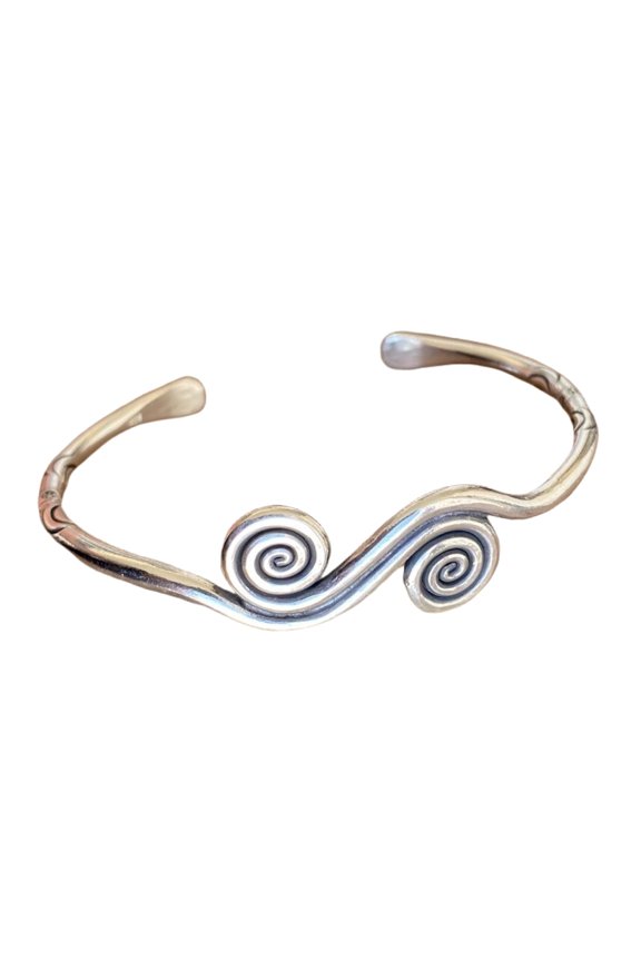 Open Bangle With Adjustable Cuff Design Alloy Metal Double Detail 2.56 In Inner Diameter for Daily Wear Party Wear