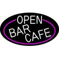 thumbnail image 1 of Open Bar Cafe Oval With Pink Border LED Neon Sign 20 x 37 - inches, Clear Edge Cut Acrylic Backing, with Dimmer - Bright and Premium built indoor LED Neon Sign for Bar decor., 1 of 7