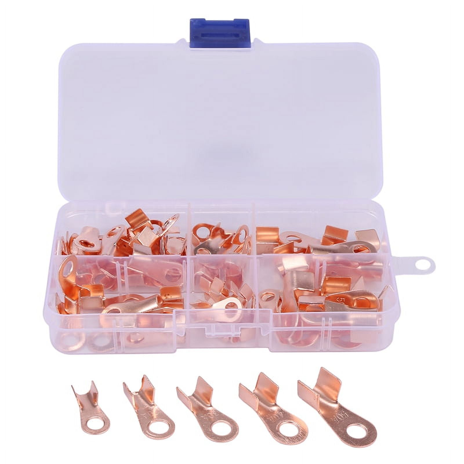 Open Barrel Copper Ring Lug Terminals Wire Crimp Connector Assortment ...