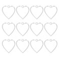 thumbnail image 1 of Open Bezels for Resin, 60 Pcs Alloy Heart Shape Open Back Frame Pendants DIY, Silver Tone, 1 of 7